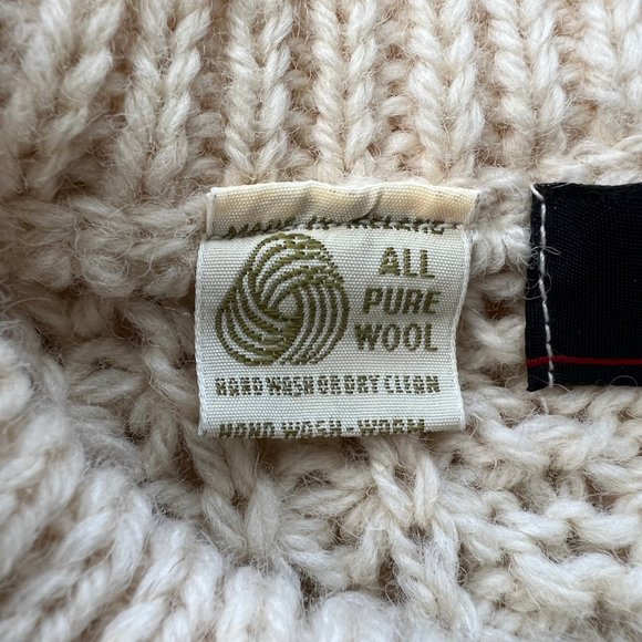 Vintage Aran Cable Knit Made in Ireland Oversized Fisherman Celtic Crew Sweater - Picture 7 of 10